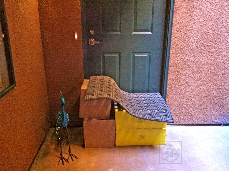 UPS hide packages doormat house door leave