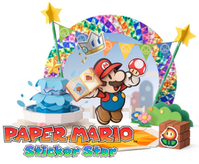 Paper Mario Sticker Star RPG game for Nintendo 3DS with Super Mario characters Logo