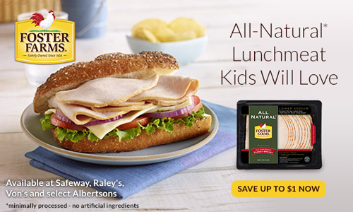 Food | Foster Farms All Natural Lunchmeat is tasty, gluten free, and has 35% less sodium for those tasty lunches or my daughter's Munchkin's Masterpiece Turkey Sandwich Recipe.