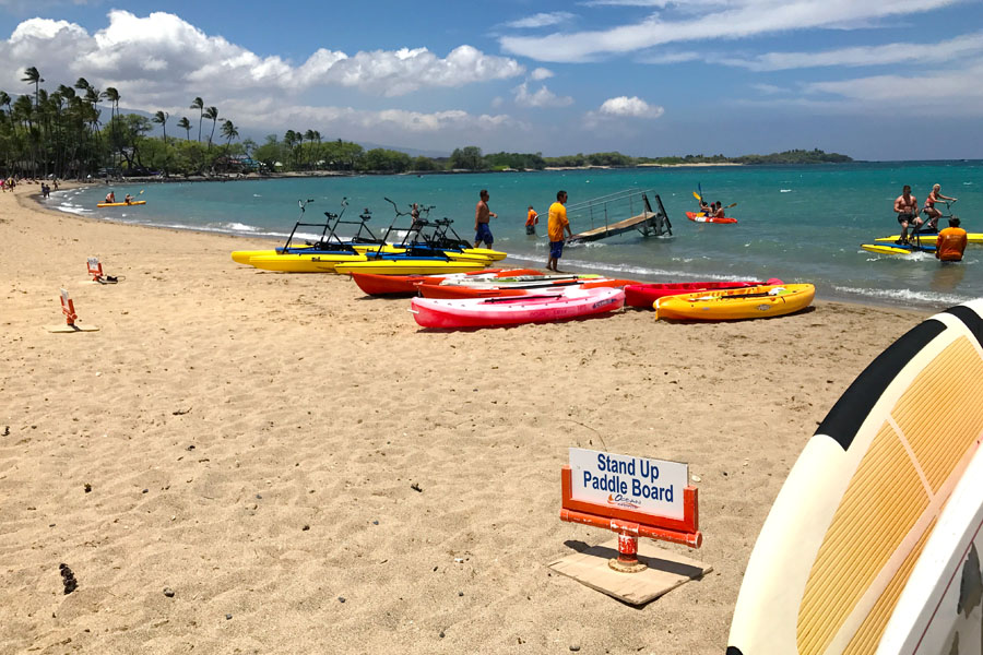Oceans Sports Aloha Days water toys at Anaeho’omalu Bay aka A-Bay on the Big Island of Hawaii.