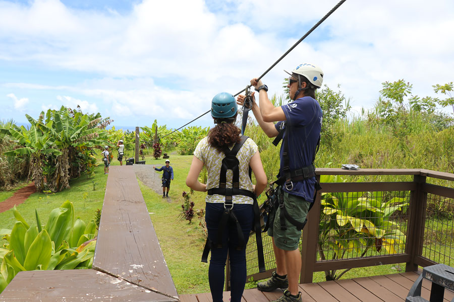 Cookies & Clogs | My first experience with ziplining in Hawaii was with Skyline Eco Adventures Akaka Falls Zipline on the Big Island of Hawaii. See how the quality, safety, and amazing crew won us over. Check out the video of all seven lines!