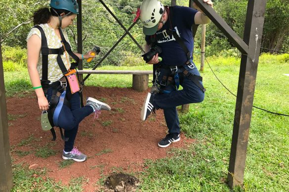 Cookies & Clogs | My first experience with ziplining in Hawaii was with Skyline Eco Adventures Akaka Falls Zipline on the Big Island of Hawaii. See how the quality, safety, and amazing crew won us over. Check out the video of all seven lines! Stepping in cow poop.