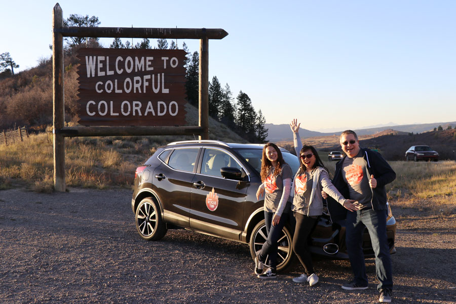 New Mexico to Colorado Family Road Trip in the 2017 Nissan Rogue Sport — Welcome to Colorful Colorado sign