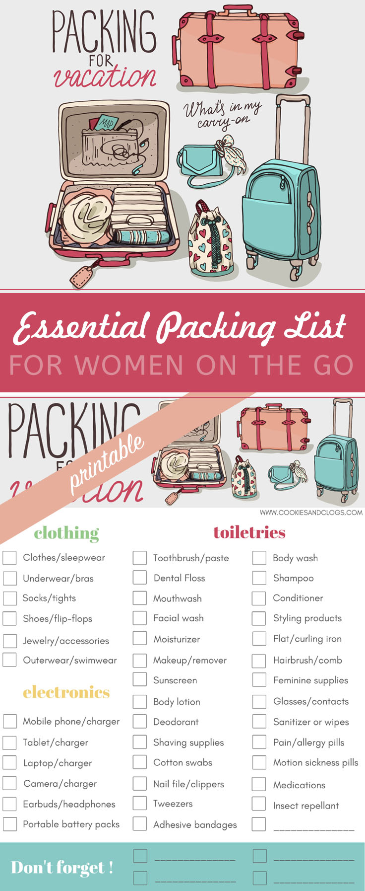 Essential Printable Packing List for Women